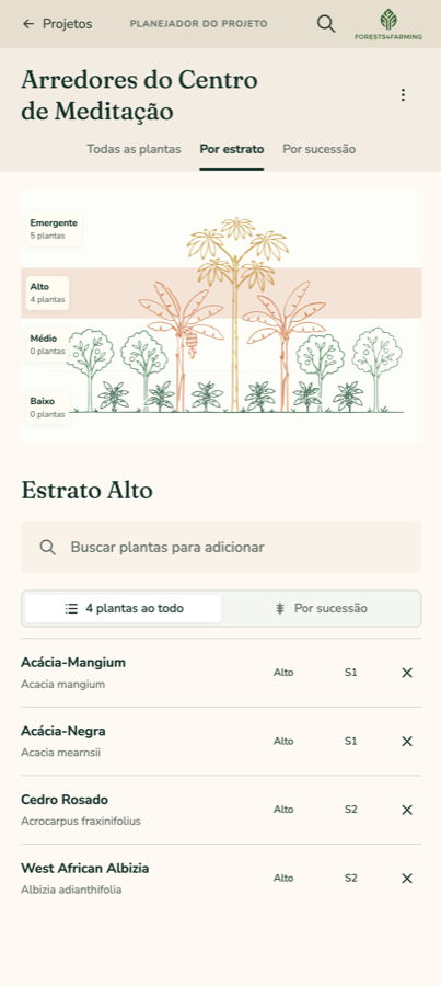 Eucalyptus profile on a phone, with information organized for field management.